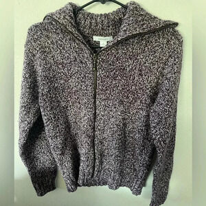 Dressbarn women’s sweater silk and wool blend‎ full zip size Medium